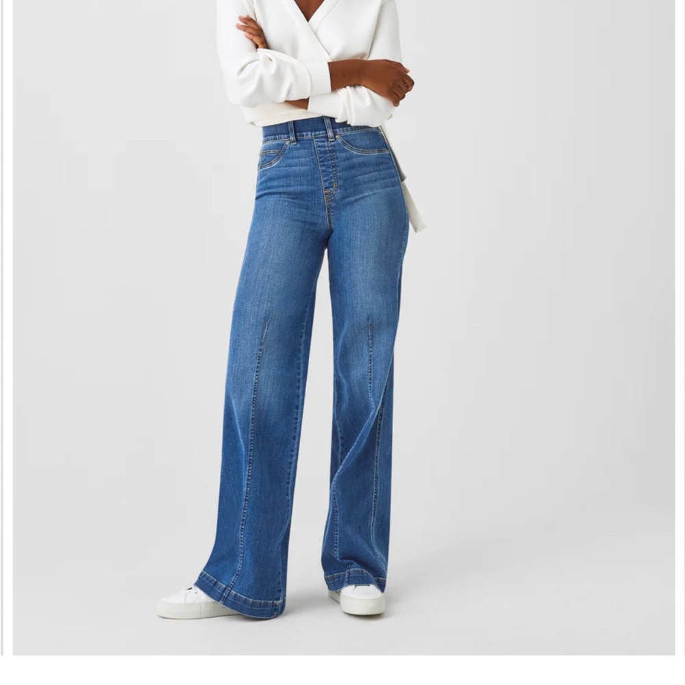 NWT Spanx wide legs front seam jeans M (6-8)